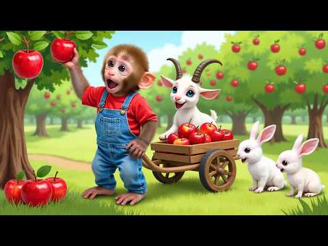 Monkey Nana Drives a tractor and embarks on a journey to repair the road after the  storm