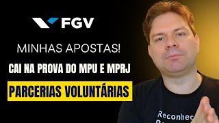 BANCA FGV: O QUE VAI SER COBRADO SOBRE PARCERIAS VOLUNTÁRIAS NO MPU E MPRJ