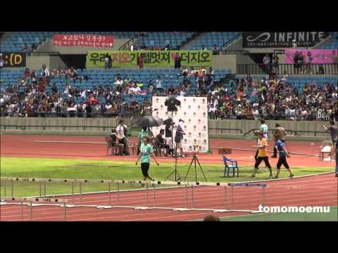 [Fancam]110827 Kyuhyun Idol Sport Competition 110m Hurdle preliminary