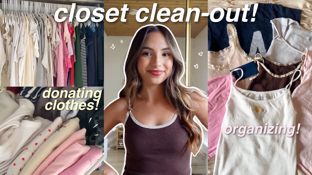 CLOSET CLEANOUT! 👚 ORGANIZING AND DONATING CLOTHES! *PRODUCTIVE*