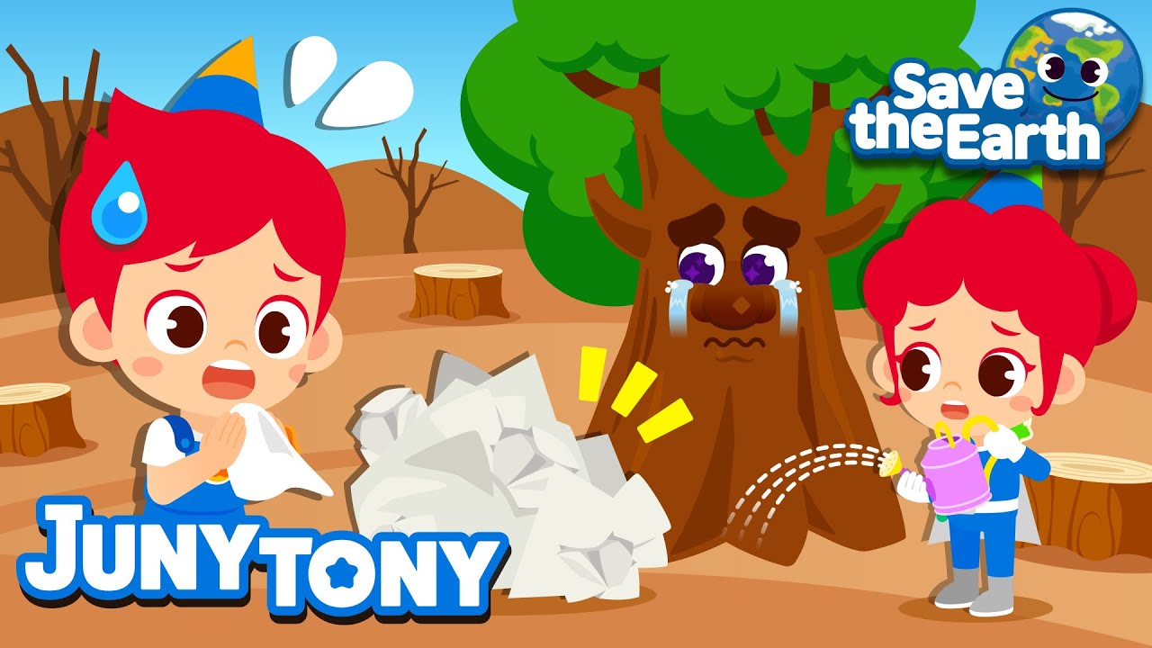 Thank You, Trees🌳 | The Earth's in Pain! Let's Protect Trees | Green Earth Songs for Kids | JunyTony