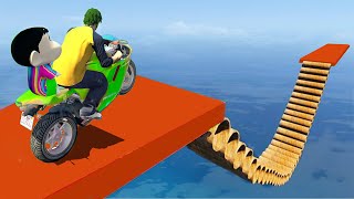 SHINCHAN vs CHOP vs DUDE Ultimate Cycle Ramp Challenge in GTA 5 video