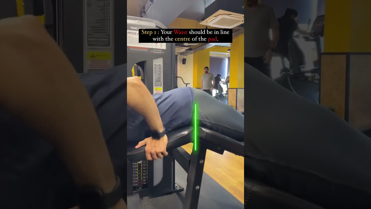 Lying Leg Curl Machine settings for Beginners..✅ #gym #fitness #bodybuidling #workout