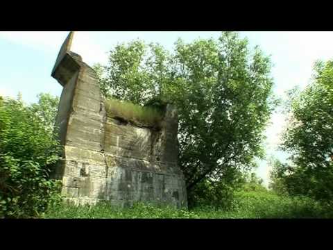 Grzegorzowice. Pozostałości mostu i prom na Odrze