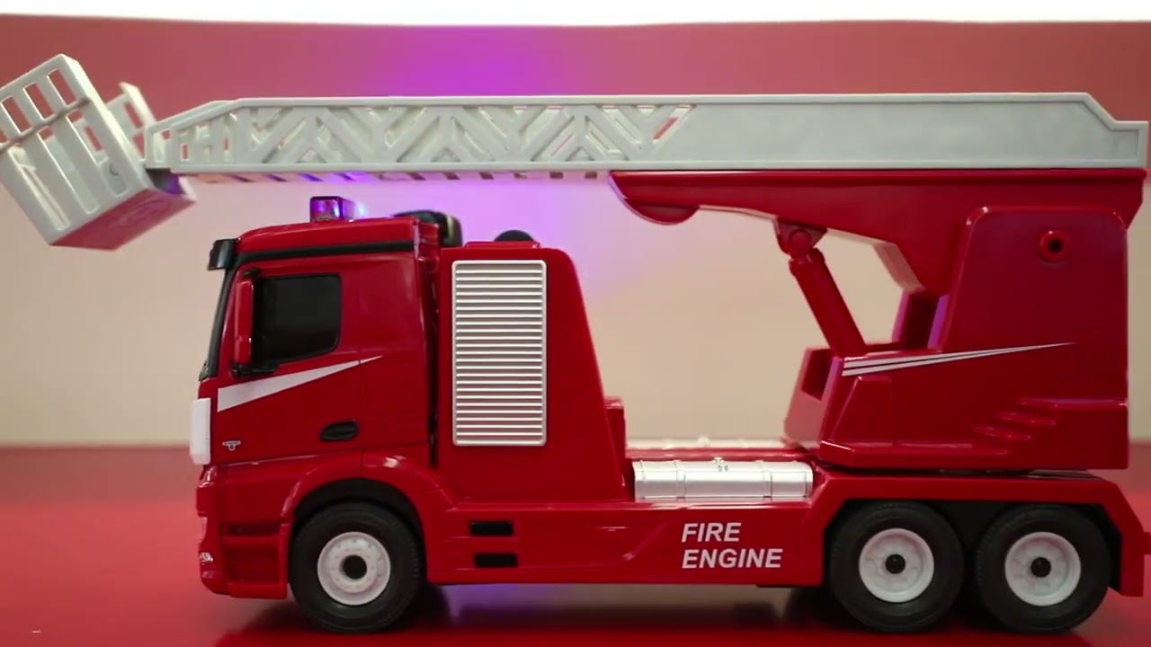 RC set 2v1 hasičské autá Mercedes-Benz 1:14 a 1:24