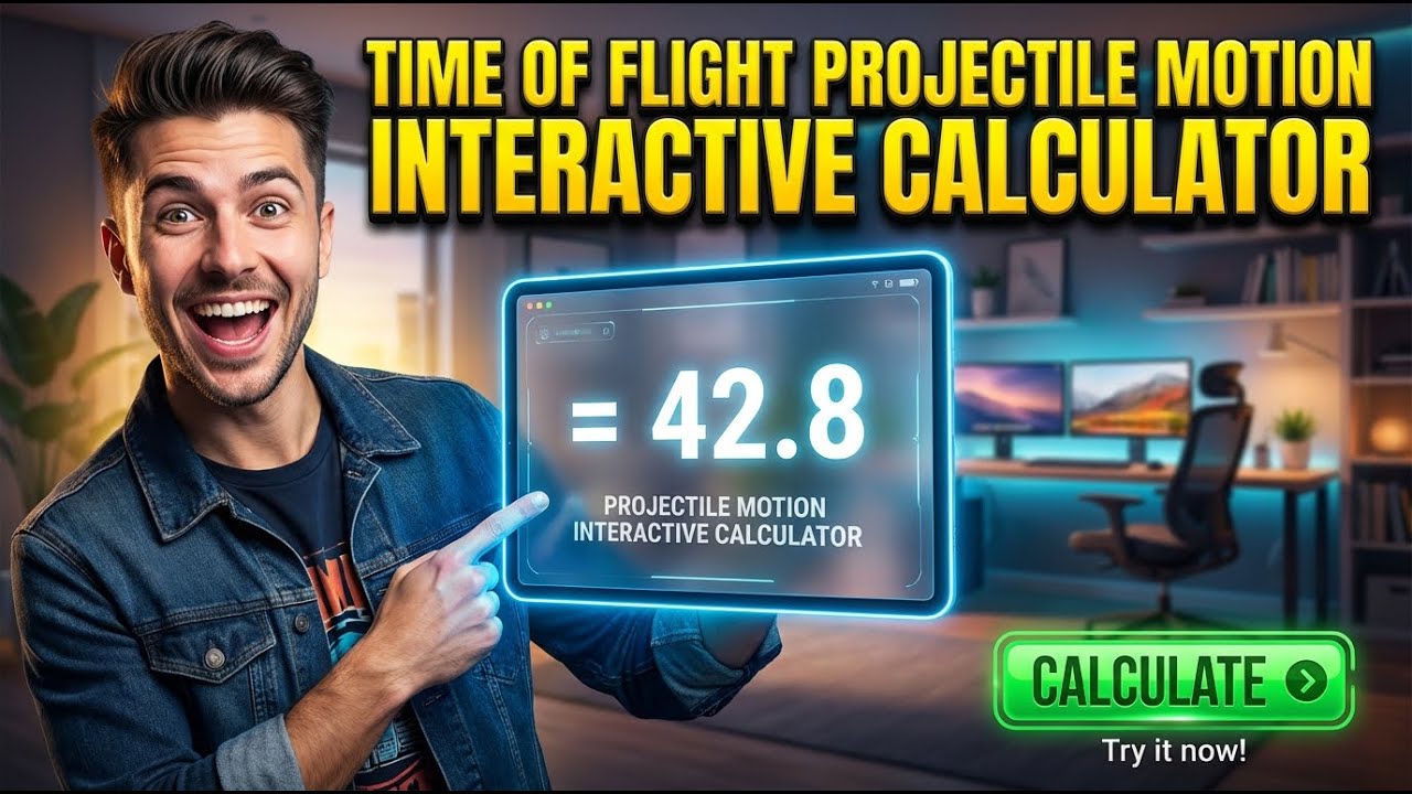 Time Of Flight Projectile Motion Interactive Calculator