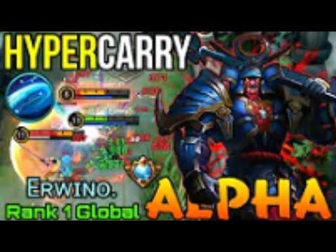 Hyper Carry Supreme Alpha Onimusha commander Insane spell Vamp Top 1 global Alpha - MLBB