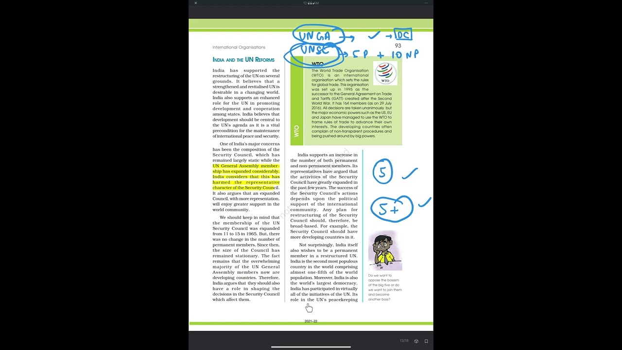 India and UN reforms | Chapter 6 | Part 15 | International Organisations | Class 12 Polity NCERT