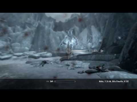 TES V: Skyrim SE Karstaag Battle Legendary Difficulty (with voice explanation)