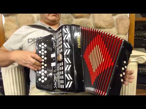 PARHAWKFBK - Black Parrot Hawk Diatonic Accordion FBbEb Fa MM 34 12 $499