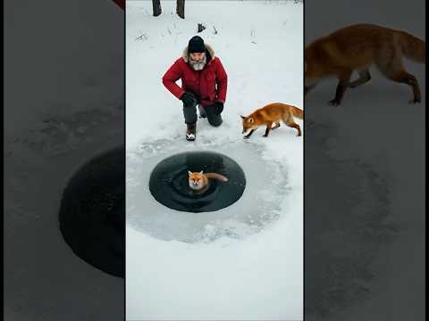Mother Fox Saves Her Cub with Help of an Old Man! #rescue #animals #rescueanimals #humanity