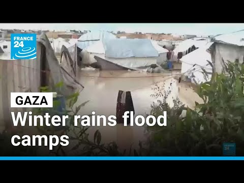 Winter rains flood camps, worsening living conditions for displaced Gazans • FRANCE 24 English