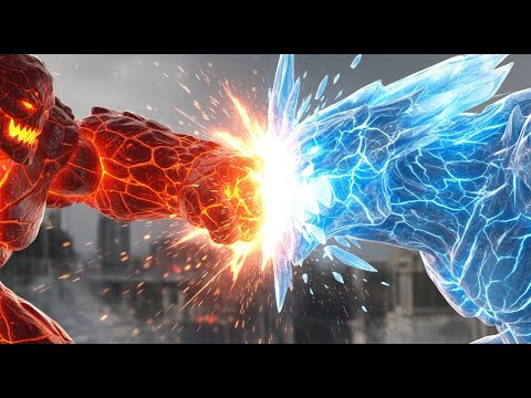 Fire Titan vs Ice Leviathan - Epic Sea & Land Battle!