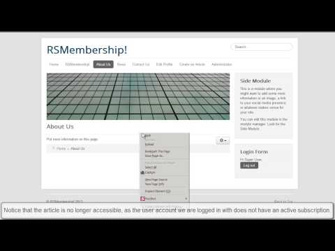 Ep. 20 - How to add article restrictions to a Joomla! membership site with RSMembership!