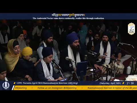 003 Toronto April2018 Vaisakhi Raensabaayee Keertan - Bhai Jasdeep Singh Jee Toronto