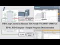 PID11 Siemens PID01 PID Compact Loop Control Sample Program Demonstration