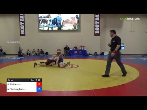 2018 Marine Corps US Open/UWW Junior Freestyle 74 Con 32 #2 - Hunter Mullin (WCWC) Vs. Martin Verh