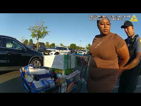 Caught In The Walmart Parking Lot With A Cart Of Alleged Shoplifted Groceries