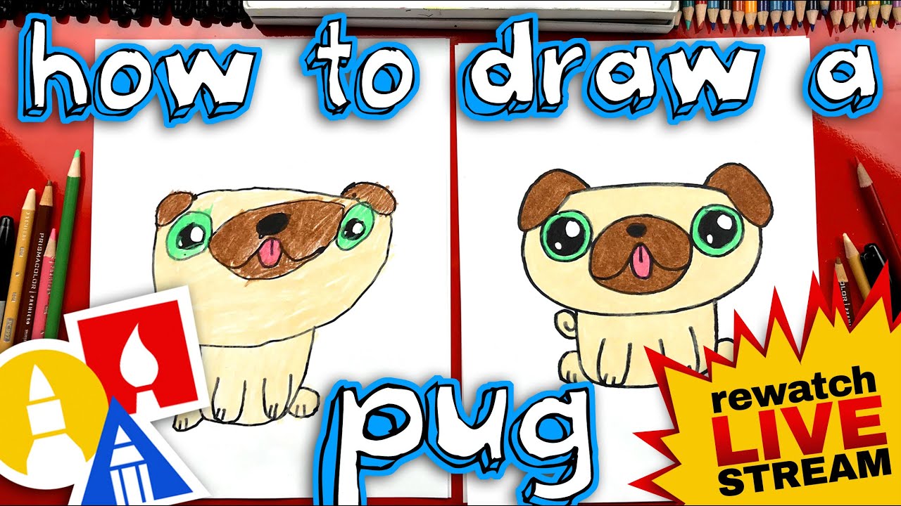 How To Draw A Pug Kawaii (Mother's Day Card) - Rewatch Live Stream!