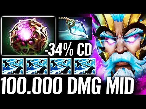 🔥 ZEUS MID -34% CD Octarine Core + Spell Prism — 50 MIN 100.000 DMG 100% Strongest Nuker Dota 2 Pro