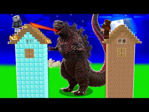 GODZİLLA VS GİZLİ UZAY KULE EV! 🦖 - Minecraft