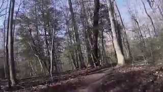 Following the singletrack mountain bike trails at Naylor Mill Park - The Northern Trail. These are a great set of trails for all abilities. There are ramps, climbs, jumps, and many obstacles as well as routes around the more challenging parts for those that do not wish to try them.