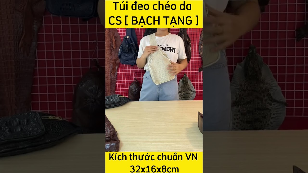 Túi đeo chéo nam DA CÁ SẤU BẠCH TẠNG HÀNG HIẾM!