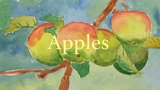 How to Paint Apples in a Tree in Watercolour Watercolor Still Life Tutorial Delicous
