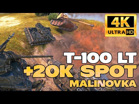 T-100 LT: OUTSTANDING 20,2k SPOT ON MALINOVKA - World of Tanks