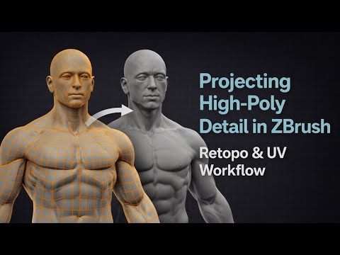 How to Project Sculpt Detail Onto a Retopologized Mesh in ZBrush