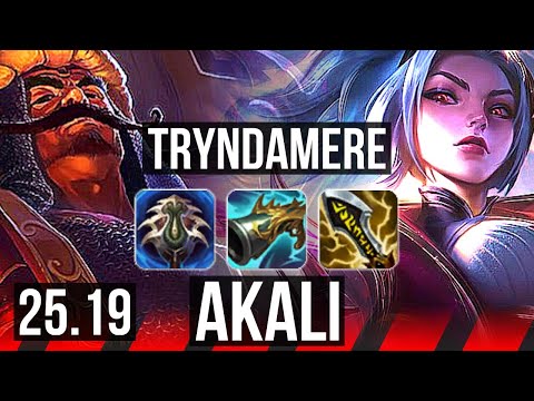TRYNDAMERE vs AKALI (TOP) | 40k DMG | KR Master | 25.19