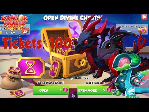 OPENING 100 + More DIVINE TICKETS! - Dragon Mania Legends Gameplay Walkthrough Part 1496 HD