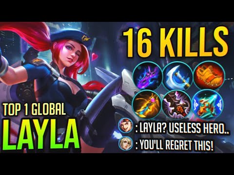 LAYLA BRUTAL AGRESSIVE GAMEPLAY!! |Layla Best Build & Gameplay | Top 1 Global Layla | Mobile Legends