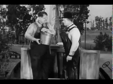 Laurel and Hardy water fight scene