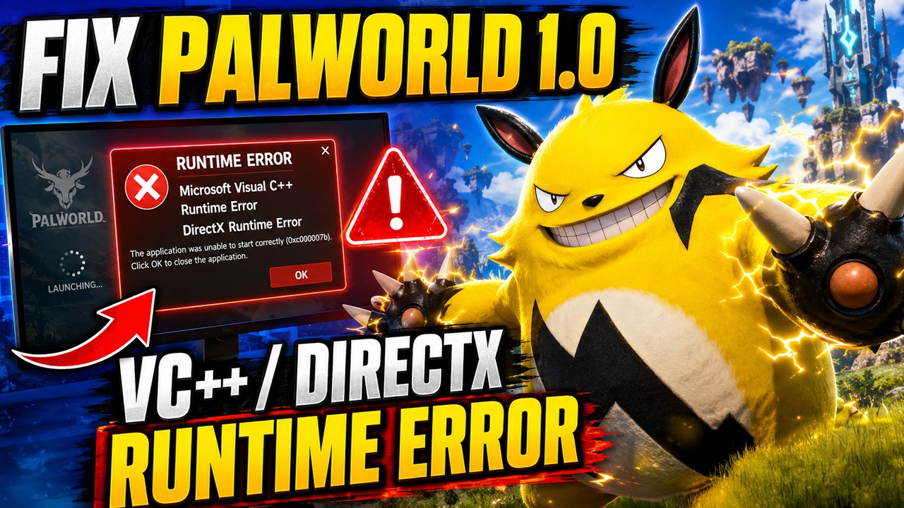 Palworld 1.0 Microsoft Visual C++ Runtime/DirectX Runtime Error On PC FIX