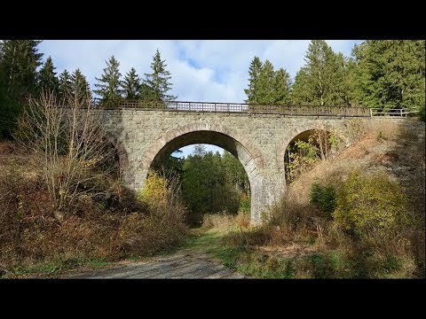 Dampflok 41 096 auf einer Hellertalbrücke der ehemaligen Innerstetalbahn an der K38