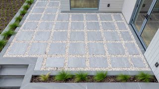 Pietra Grey 24x24 Porcelain Pavers | Backyard Design in Cutchogue, NY