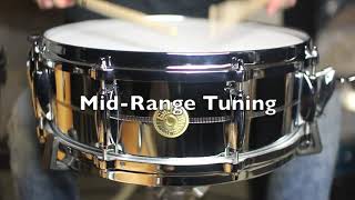 Video thumbnail for Gretsch USA Custom 5x14 Chrome over Brass Snare Drum by The Drum Shop - Portland, Maine