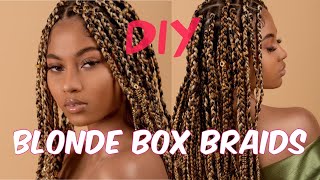 First Time Doing Blonde Box Braids... (Stretching + Mixing The Hair)