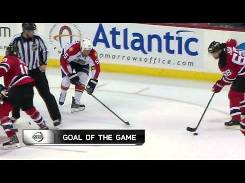 1.11.14 - Devils vs. Panthers - 2 Zidliky OT Goal + Schneider Interview