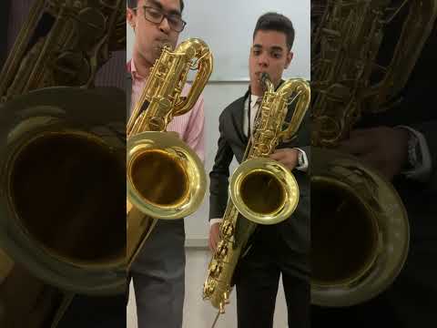 Hino 184 CCB - Nós te louvamos, por fé, grande Deus - Dueto de Sax Barítono com meu professor