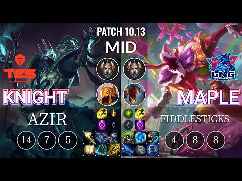 TES knight Azir vs LNG Maple Fiddlesticks Mid - KR Patch 10.13