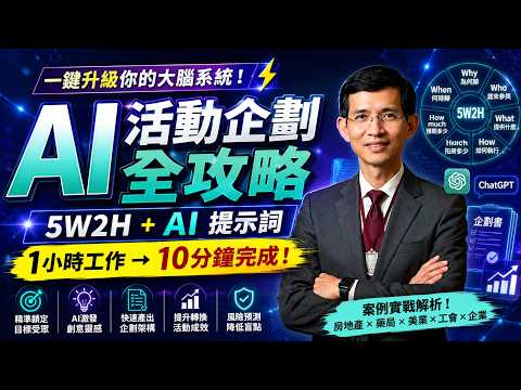 AI 活動企劃全攻略｜5W2H＋AI 提示詞，一小時工作10分鐘完成！