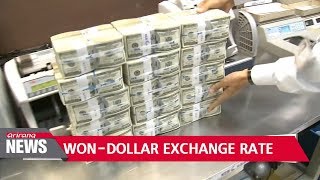 Won-to-dollar exchange rate records below 1,100 during trading hours Thursday