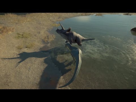 Triceratops Fights Albertosaurus | Jurassic World Evolution 2