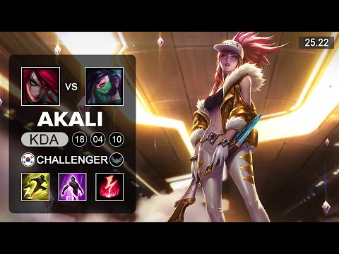 Akali vs Katarina Mid - KR Challenger - Patch 25.22 Season 15