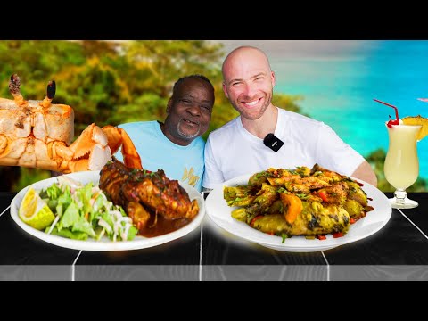 Grenada Food Tour in St. George's!! Crab Backs and Curry Goat (or is it Goat Curry?)!!