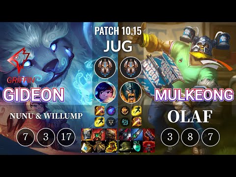 GRF GIDEON Nunu & Willump vs HLE Mulkeong Olaf Jungle - KR Patch 10.15