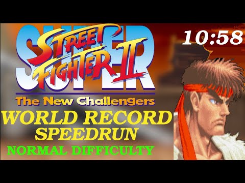 RYU Speedrun NEW World Record Normal Difficulty 10:58 - Super Street Fighter II The New Challengers