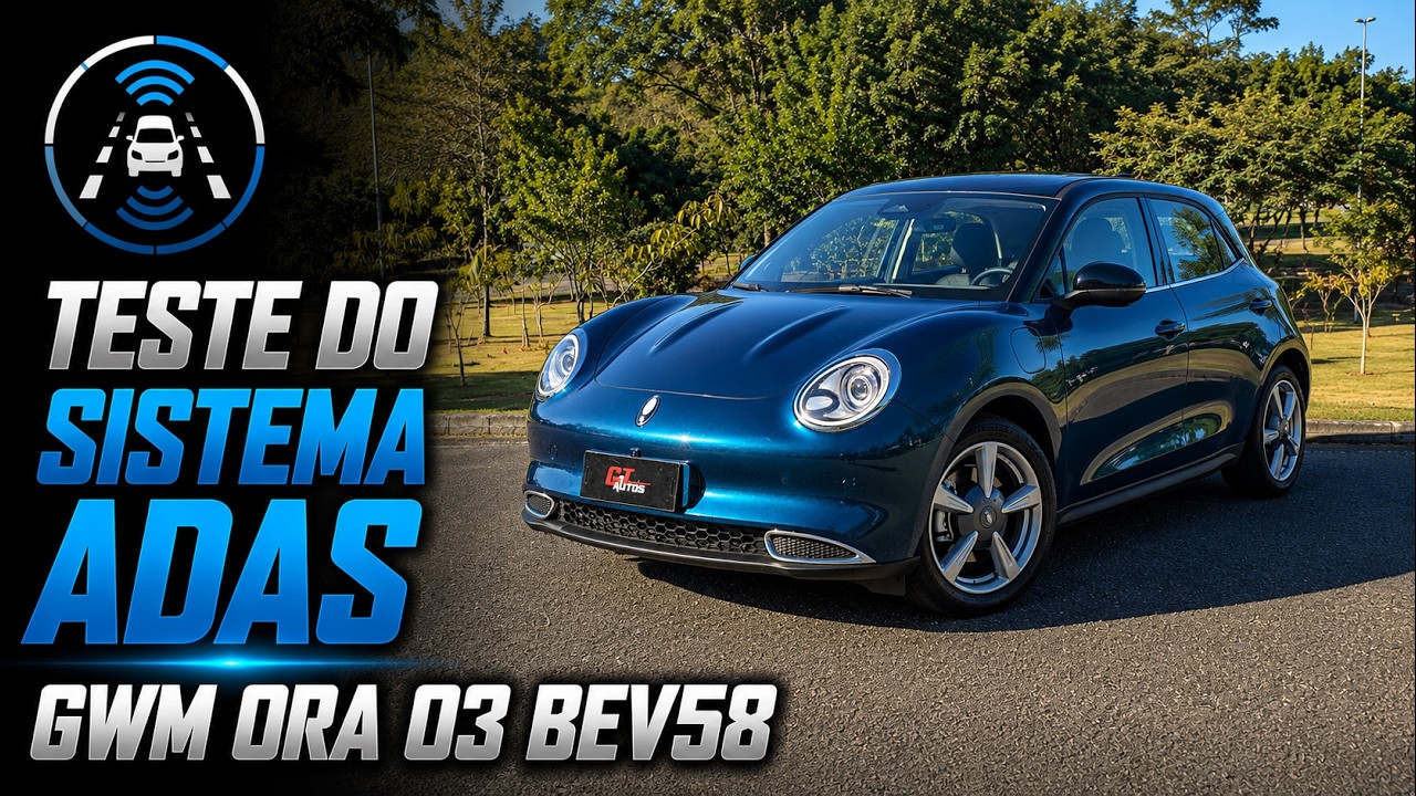 GWM Ora 03 BEV58 dirigindo sozinho no teste completo de sistema ADAS!